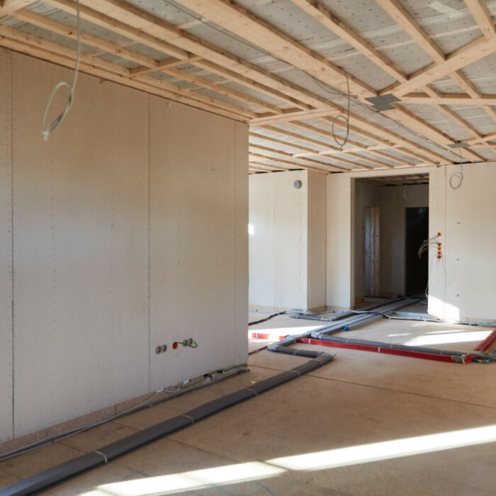 Construction site for interior design when building a house or renovating a house